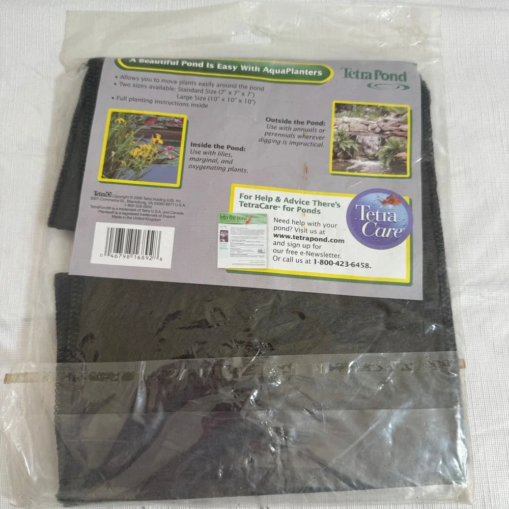 Tetra Pond AquaPlanters 2 Large Fabric Planters 10x10x10 Black 16892